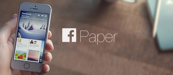 foto pubblicitaria su facebook Paper, l'app di notizie lanciata da poco sul mercato